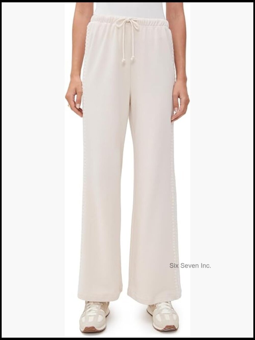 High Rise Loose Fit Wide Leg Sweatpants French Terry